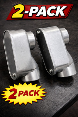 RIGID 1-1/4'' Service Entrance ELL Conduit Body 2 Pack w/ Cover