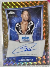 Shinsuke Nakamura 2025 Topps Chrome WWE Auto Gold Geometric /50