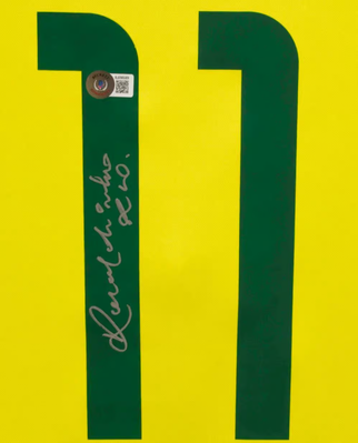 Ronaldinho Signed Brazil FC Home Soccer Jersey #11 with Beckett