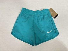 New Nike One Girls Dri-Fit Woven Training Shorts Size 5 Teal