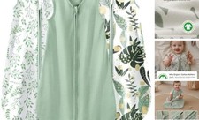 Baby Sleep Sack 0-6 Months Wearable Blanket Small Banana leaf green 0.5 Tog