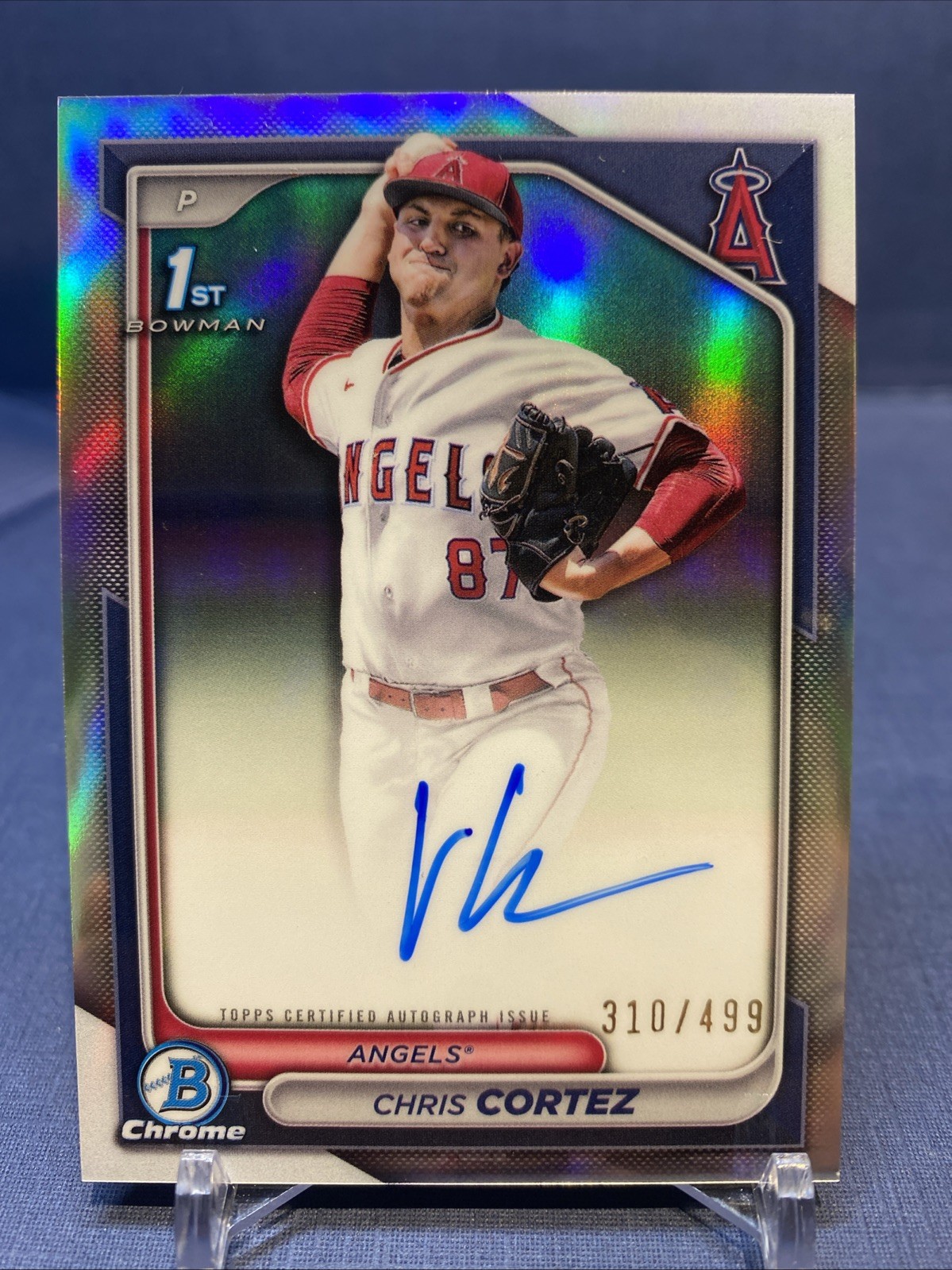 2024 Bowman Chrome- Chris Cortez- 1st Chrome Refractor Auto /499  #CPA-CCZ  💎