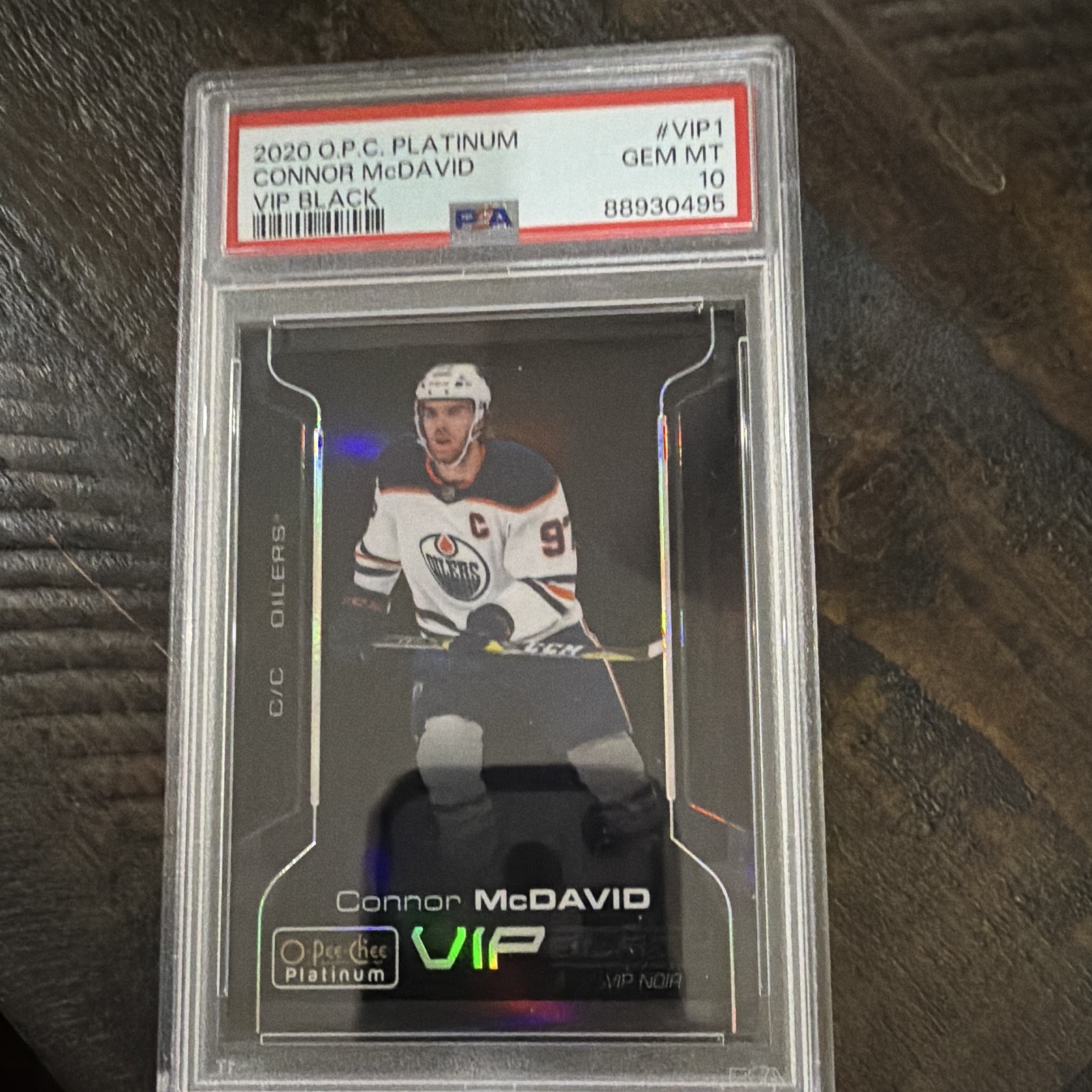 O-Pee-Chee 2020 Platinum Connor McDavid VIP Black VIP-1 PSA 10 Oilers