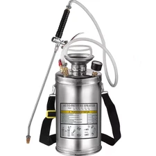 1.5 Gal. Stainless Steel Hand Pump Sprayer 16 In. Wand 3.3 Ft. Reinforced Hose,