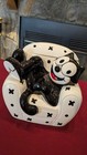 Clay Art Felix The Cat on Sofa Hand Painted Porcelain Cookie Jar 1997 Vintage — photo 1