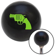 Green Hand Gun Black Shift Knob W M16x1.5 Insert Shifter Auto Manual Custom