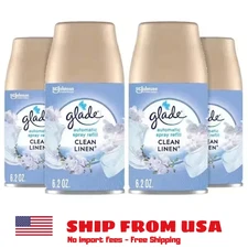 Glade Automatic Air Freshener Refill Clean Linen 6.2oz 4-Pack Odor Eliminator