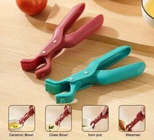 2X Multi-Purpose Anti-Scald Bowl Holder Clip Silicone Non-Slip Kitchen Tool - UK