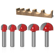 5 Pezzi Fresa per Spianare Legno, Frese CNC Con Codolo Da 8 Mm, Punta Tonda, Pun