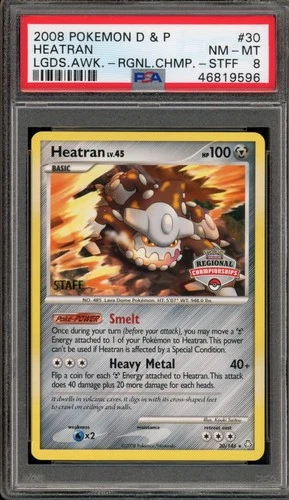 Pokemon Heatran Regional Championships STAFF Legends Awakened #30 PSA 8