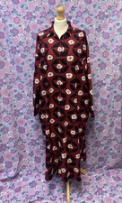 Marimekko x Uniqlo Women’s Red and Black Flower print Long Shirt Dress XL  18-20