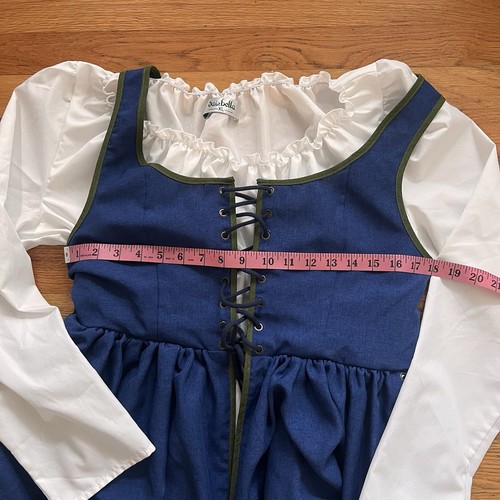 Women’s Blue Renaissance Dress with White Blouse Costume Theatre XL - Picture 6 of 9