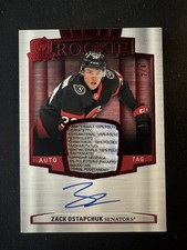 2024-25 UD The Cup Hockey Red Foil Zack Ostapchuk RPA Rookie Tag AUTO /4 RC