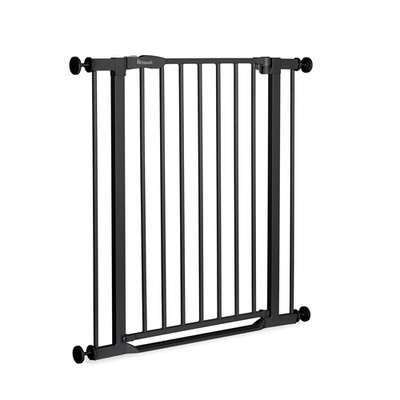 Hauck Clear Step 2, Schwarz - Kinderschutzgitter Hundegitter, Verstellbare Breit