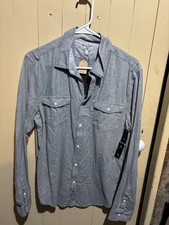NWT Calvin Klein jeans Men s Blue Buttonfront Shirt - Size M