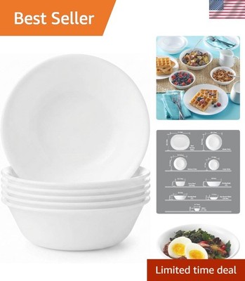 Corelle Vitrelle 6-Piece Soup and Cereal Bowl Set   18 oz Winter Frost White