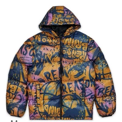 Reason graffiti Puffer Jacket Xl
