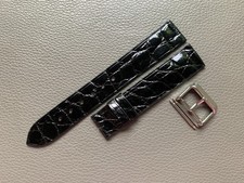 Black Genuine leather watch strap band Custom Size 16 17 18 19 20 21 22 23 26mm