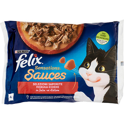 felix 12x SENSATTIONS SAUCES GATTO TACCHINO BACON  GR.85X4