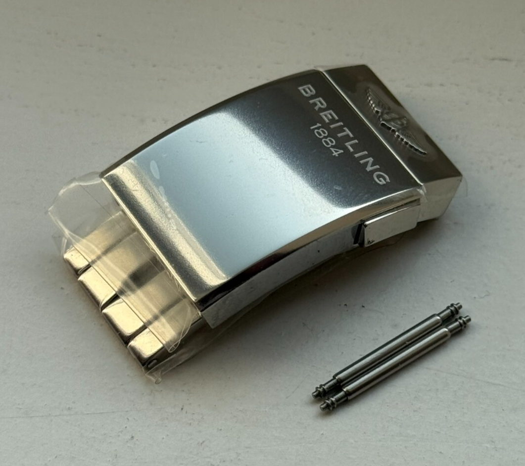 Genuine Breitling Steel Deployment Deployant Clasp Buckle 18mm for Strap 