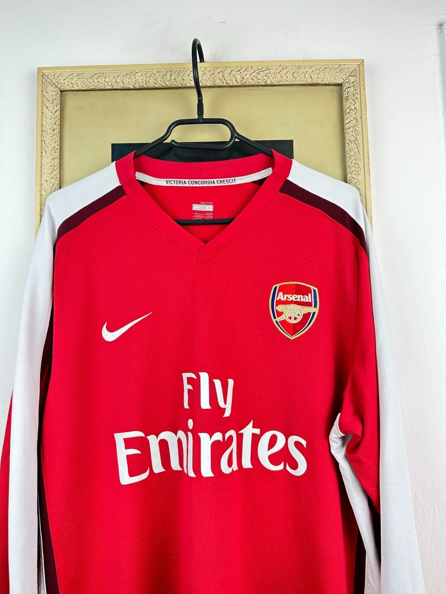 【希少】08/09 Arsenal FC アーセナル スウェット 長袖 NIKE Arsenal Home football shirt 2008 Soccer Long Sleeve Jersey