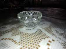 Vintage Bohemia Glass Open Salt Dip/Cellar Diamond Pattern