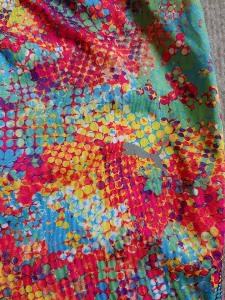 Legging Recortado Puma Niña Talla L 12 14 Rosa Verde Azul Amarillo Lunares Logo Foto 3 de 4