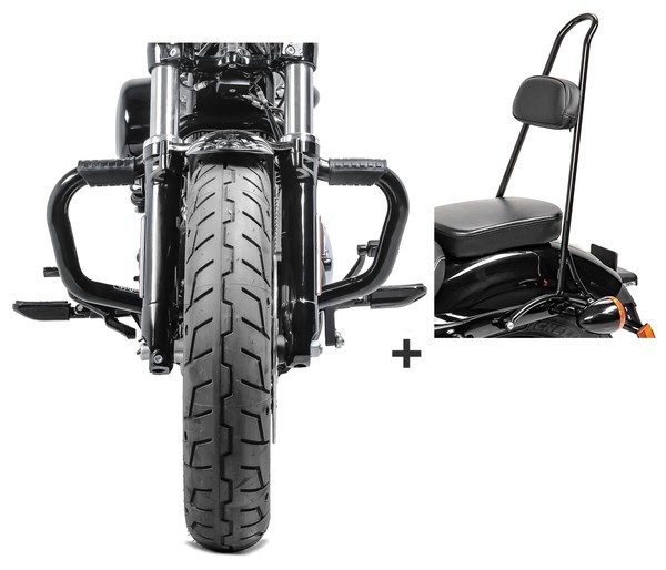 SturzbüGel + Sissybar Tall FüR Harley Sportster 883 Superlow 11-20-image