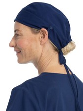 2-PACK UNISEX ADULT SURGICAL SCRUB HATS ADJUSTABLE W/ SNAPS SCRUBSTAR NAVY BLUE