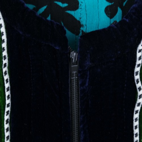 Womens Velvet Waistcoat Large Size UK 14 EU 40 Shiny Green Padded Vintage Vest - Picture 10 of 14