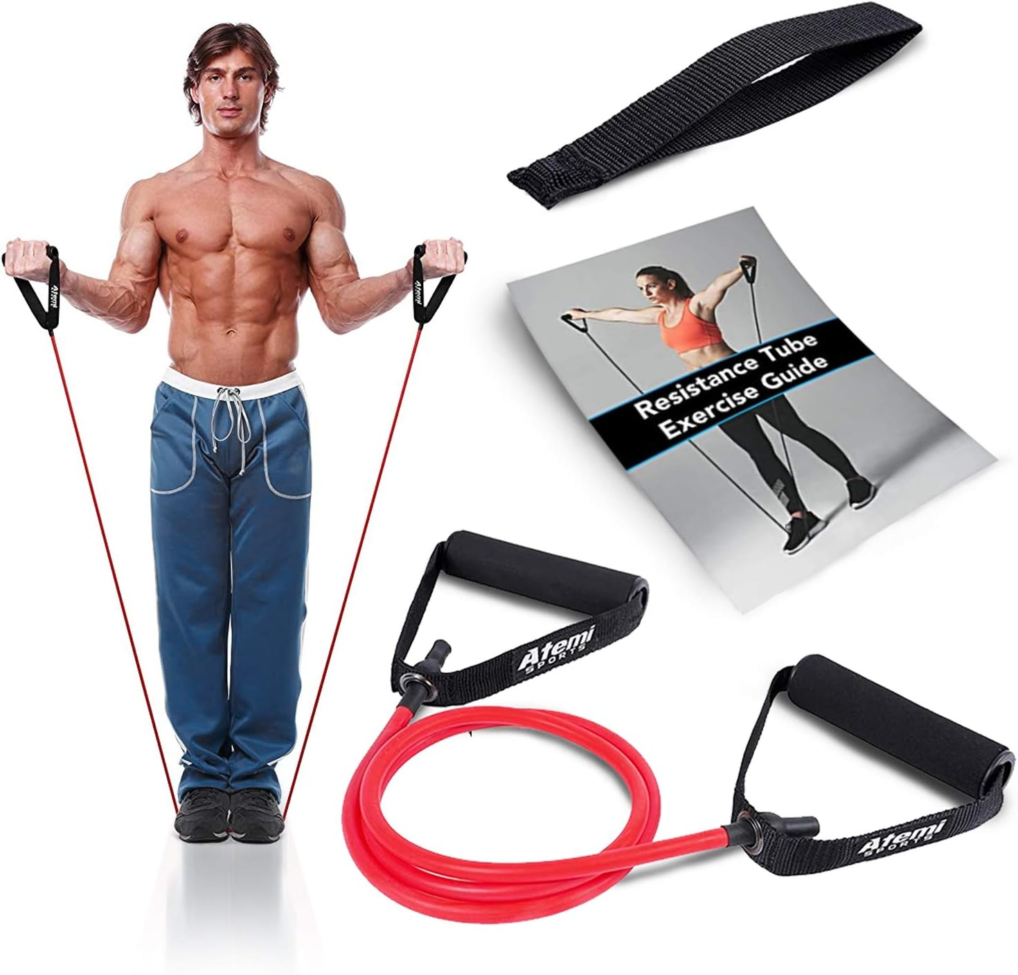 Premium Resistance Bands with Handles & Door Anchor for Home Workouts