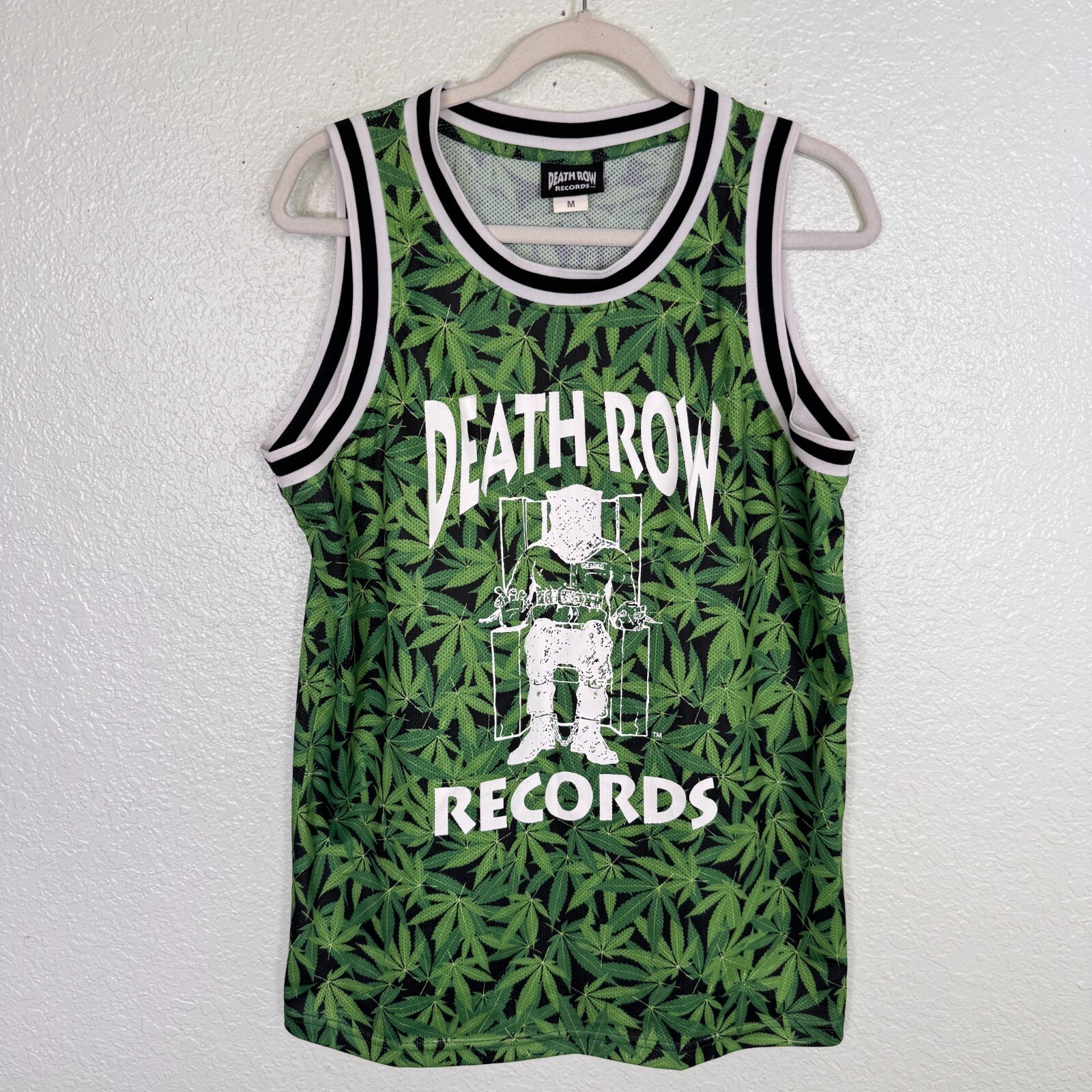 FILA Maglia Death Row Records uomo media basket hip hop rap verde foglia maglietta M