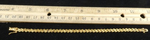 Lovely Vintage 24kt Gold Over Sterling Silver FAS Bracelet w/ Case Jewelry !! - Picture 7 of 8