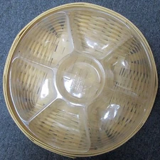 BRADFORD SERVING BASKET W/DIVIDED PROTECTOR FOR CHIPS/DIP/VEGETABLES SUPER! 2001