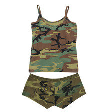 Woodland Camo "Booty Camp" Booty Shorts  Tank Top Set