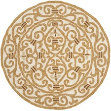 Safavieh Chelsea IVORY / GOLD 3' X 3' Round Area Rug - HK11P-3R