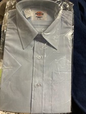 dickies work shirt short sleeve light blue one pocket size medium new w/tags
