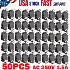 50x Curvy KAN-28 Flashlight Switch AC 250V 1.5A ON/OFF Self-Lock Push Button NEW