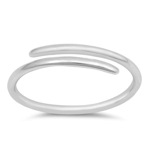 Thin High Polish Criss Cross Open Bar Ring .925 Sterling Silver Band Sizes 2-12 - Bild 1 von 3