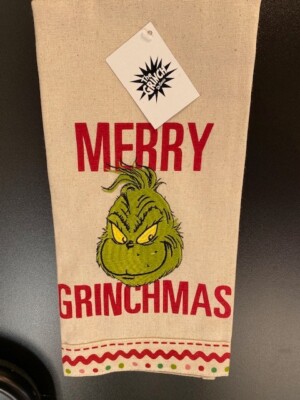 Dept 56 How the Grinch Stole Christmas - Merry Grinchmas Kitchen Towel New
