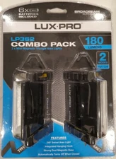 LUXPRO  2 Pack 180 Lumen Broadbeam LED Mini Triangle Area Light - NEW LP362