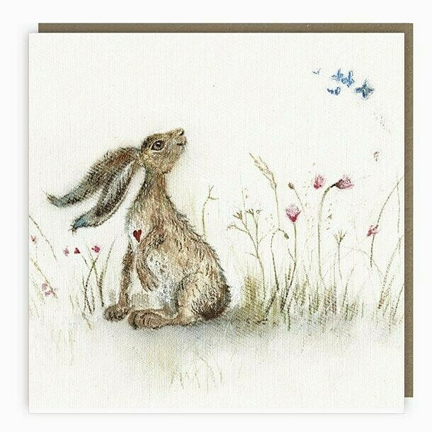 Butterfly Breeze Hare Card  Sarah Reilly Love Country