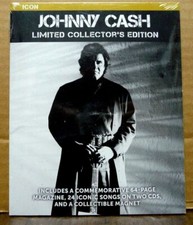 JOHNNY CASH Icon Limited Collector's Edition 2-CD 64 Page Booklet  Magnet NEW