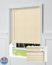 UNISHADES No Tools No Drill Cordless Mini Blinds, 100% Privacy L-Shaped Blade