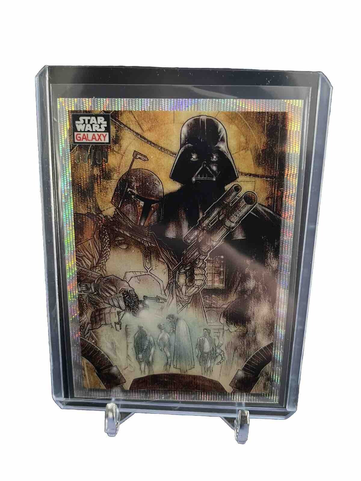 DIABOLIC DUO Wave Refractor 3/99 Fett/Vader - Topps 2023 Star Wars Galaxy Chrome