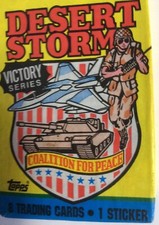 Desert Storm 8 Trading Cards 1 Sticker Victory Series Topps 1991 USA Made Vtg