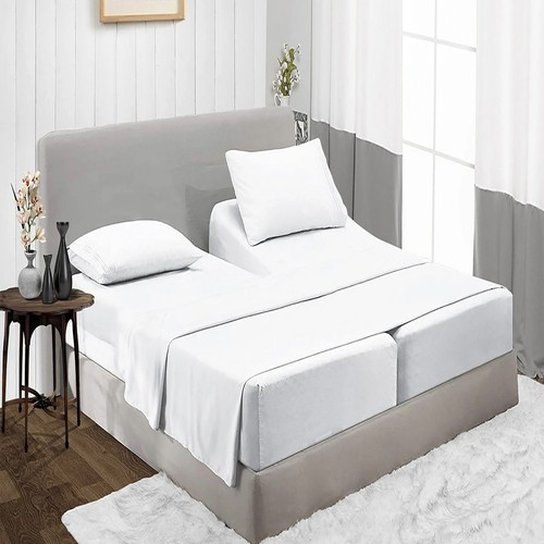 100% Egyptian Cotton 1000 Thread Count Luxury 5 PCs Adjustable Split Sheet Set - Picture 7 of 79