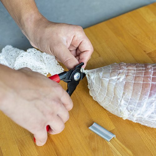 Kunstdarm 65mm/5mts + Wurstclipper + 60 clips - Wursthülle, Kollagenhülle für Wurst