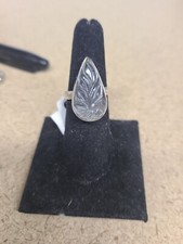 925 Etched Glass Ring 6.06 Grams Size 8