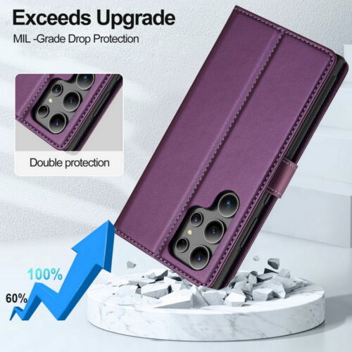 Custodia a portafoglio 2 in 1 rimovibile MagSafe per Samsung S25 S24 S23 S22 A55 A54 - Foto 9 di 80